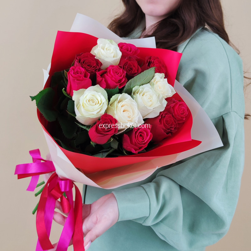 Розы 50см микс 15 шт